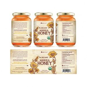 Etiqueta de Miel Ecológica Impermeable YEAHONEY GENIUS, Papel Autoadhesivo Hexagonal, Impresión Offset y Serigrafía, Código de Barras para Empaquetado - Product Image 2
