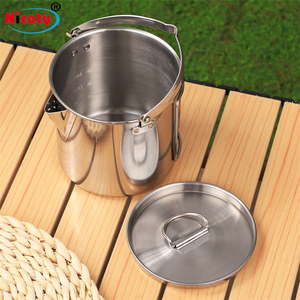 Olla de Camping de Acero Inoxidable de 1.2L, Portátil, con Tapa y Asa, Duradera, Fácil de Limpiar, Ideal para <span class=keywords><strong>Senderismo</strong></span> y Cocina al Aire Libre - Product Image 5
