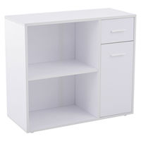 Corner Computer Desk 360 Rotating L-Shaped Table Storage Shelf White