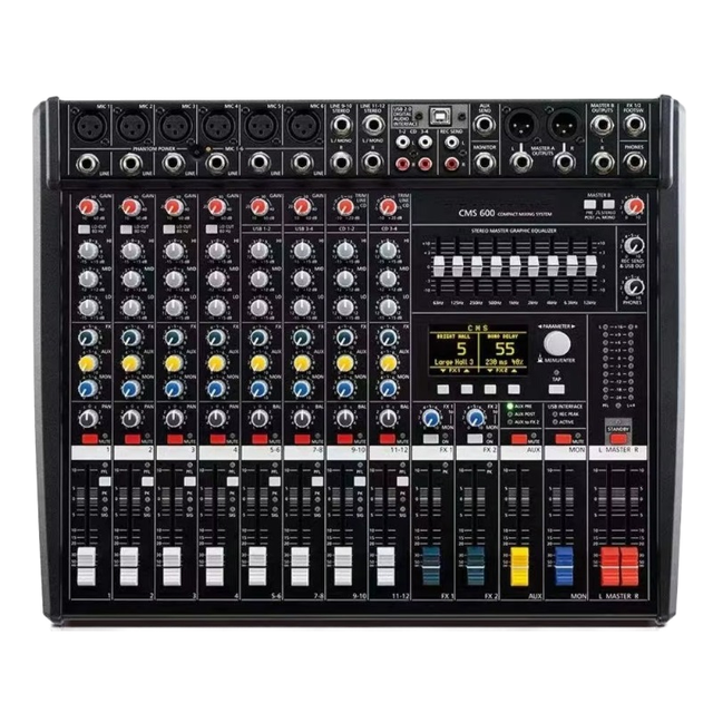 Stage Audio Sound Equipment CMS 600-3/1000-3/1600-3 Digital Audio Mixer & Recording Console with Dual 99 DSP Metal