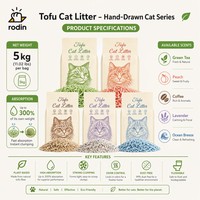 Litière pour chat en tofu biodégradable en fibres végétales de soja, soluble dans l'eau, prix d'usine, vente en gros