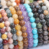 Bracelet Élastique en Pierres Naturelles, Perles de Quartz et Cristaux de Guérison, Bijou Charmant en Pierres Naturelles