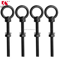 Anneaux de levage robustes M6, boulons à œil filetés, rondelles, écrous, finition oxyde noir, acier inoxydable 304, intérieur/extérieur