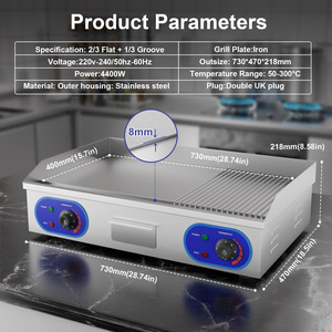 Plancha Eléctrica Antiadherente de Bajo Nivel de Humo, Ideal para Uso <span class=keywords><strong>Comercial</strong></span>, Estilo McDonald's - Product Image 3