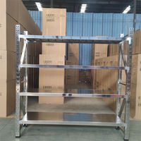 Étagère de stockage automatique en acier inoxydable à 4 niveaux, revêtement poudré, installation rapide, vente en gros usine