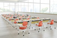 Chaise de conférence ergonomique pliable avec tablette d'écriture, design moderne, en PP, mobile et peu encombrante pour chambre à coucher
