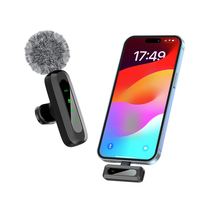 Microphone sans fil miniature 2,4 GHz pour téléphone, à clipser, plug-and-play, pour vlogging, enregistrement, podcast, cours, enregistrement audio
