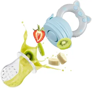 Baby Fresh Fruit Food Feeder 2 Pack Gray Nibbler Pacifier New Born Baby Silicone Feeder For Babies