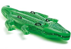 INTEX 58562 DEV Timsah Şeklinde Binilebilir Çocuk Şişme Yüzen Su Yatağı 4 Ağır Hizmet Tipi Kulplar PVC Malzeme 80kg Kapasite - Product Image 2