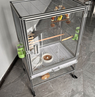 Grande cage à perroquets robuste avec structure principale en profilé aluminium 6063 T5 et composants en acrylique de qualité supérieure pour les lieux d'élevage d'oiseaux