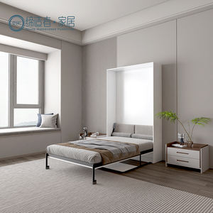 Letto pieghevole invisibile in legno combinazione armadi Multi funzionale armadio scrivania libreria parete Murphy letto con doppia scrivania completa - Product Image 1