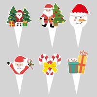 Label Ukuran Pinggiran Cupcake Natal untuk Perlengkapan Pesta Natal Aksesoris Dekorasi Kue