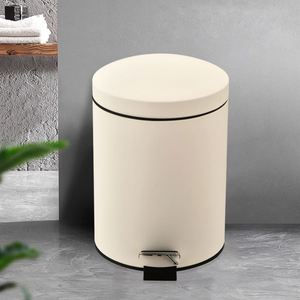 Home Kitchen White Stainless Steel Trash Can Hotel Bathroom Metal Waste Bin Pedal Bin Recycling Bins