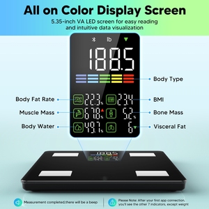 LEDディスプレイのカスタマイズ4電極Bt計量組成アナライザースケールスマートデジタル体脂肪スケール - Product Image 3