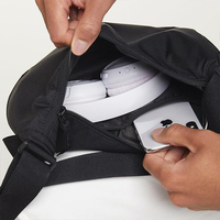 Sac bandoulière demi-lune personnalisé de luxe en polyester rayé pour femme, imperméable avec fermeture éclair