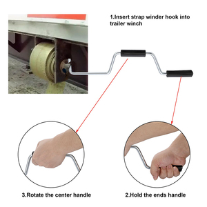 Nouveau <span class=keywords><strong>Enrouleur</strong></span> <span class=keywords><strong>de</strong></span> sangles portable à plat en acier inoxydable, manuel, 18 pouces, pour camions et remorques - Product Image 4