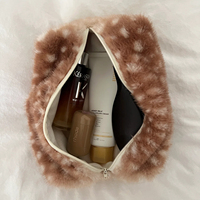 Pochette de maquillage en velours vintage motif cerf Sika, grande capacité, écologique, pliable, idéale pour les voyages et l'extérieur