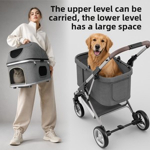 Poussette pliable légère en alliage d'aluminium pour animaux de compagnie, best-seller transfrontalier, pour chiens et chats, utilisation extérieure - Vente en gros disponible - Product Image 5