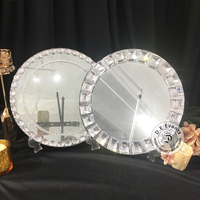 Chargeurs de plaque de cristal de mariage clair d'usine pour le dîner