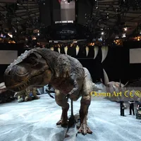Robot Ukuran Besar T-rex Taman Hiburan Model Dinosaurus Berjalan Dinosaurus Animatronik