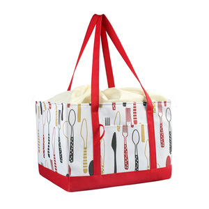 Bolsa de Compras Aislante Grande Estilo Japonés, Bolsa de Picnic Plegable con Cordón de Cierre, de Tela Oxford - Product Image 1