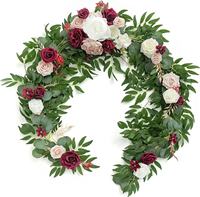 Guirlande artificielle d'eucalyptus de 1.8 mètres de Long, guirlande de fleurs de Rose pour la décoration