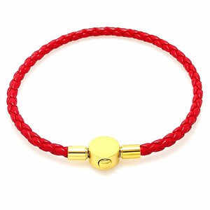 Woven Leather Cord <b>Bracelet</b> Stainless Steel Snap Buckle Unisex Jewelry Gift - Product Image 3