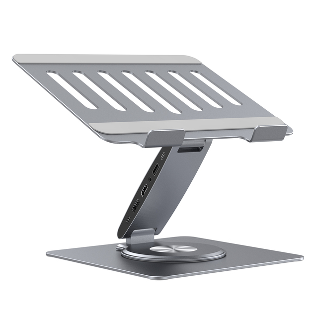 11 in 1  Usb c Hub 360-degree Swivel Adjustable Portable Aluminum Alloy Laptop Stand and Docking Station