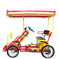 2024 vélo électrique à pédale à une rangée deux places touristique Surrey vélo quadricycle vélos avec ombre 48V voiture de tourisme