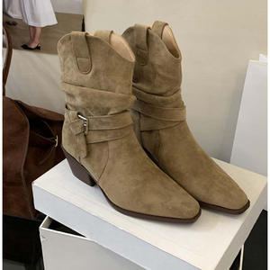 Bottines à talons hauts tendance pour femmes, bottes mi-hautes et à la cheville avec talon épais pour les soirées d'hiver, les sorties nocturnes et le style quotidien - Product Image 3