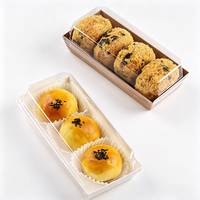 Boîtes à pâtisserie longues personnalisées OEM/ODM, emballages jetables pour boulangerie avec couvercles transparents pour les gaufrettes au jaune d'œuf