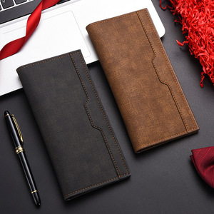 Vintage Men's Short Wallet PU Leather Coin <b>Purse</b> with Open Closure Letter Pattern Polyester Lining Large Capacity Card Holder - Product Image 2