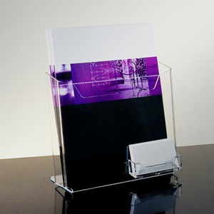 <b>Acrylic</b> Brochure <b>Display</b> <b>Stands</b> with Multiple Pockets - Brochure Racks and Cases for Office Hotel and Retail Counter - Product Image 1