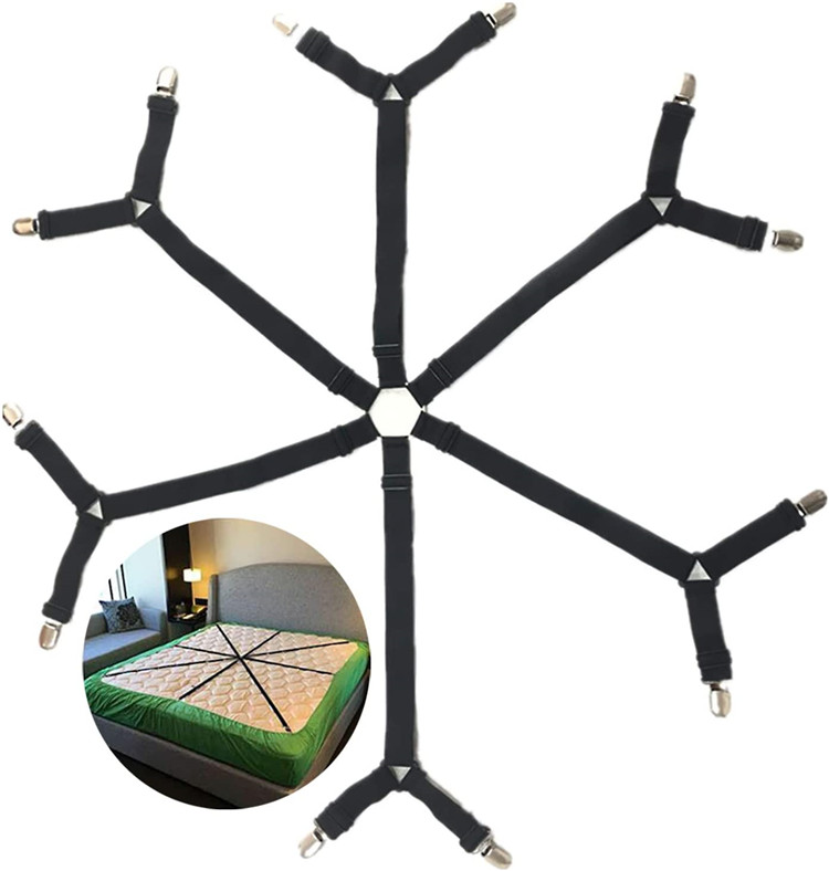 Оптовая продажа с фабрики, 6 вариантов, эластичные крестообразные регулируемые простыни, зажимы для матраса, держатели, ремни