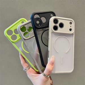 For iPhone 17 Pro Max Air TPU+<b>PC</b> Case Translucent Matte Finish <b>Wireless</b> Mag Charging Heat Dissipation Holes - Product Image 1