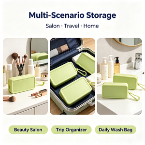 Soft Silicone Makeup Bag Waterproof Cosmetic Organizer Makeup Brush Storage <b>Case</b> <b>Lipstick</b> Bank Card Pouch Custom Logo Wholesale - Product Image 4