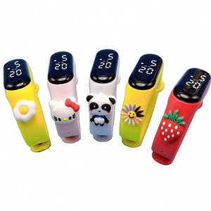 Montres pour enfants, affichage LED électronique numérique en plastique, étanches 20 BAR, ovales, surveillance de la santé, mignonnes, dessins animés, cadeau de vacances - Product Image 2