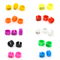 100 pièces multicolore Pigeon pied anneau en plastique caille oiseau Animal identification Snap-on pied Clip anneau avec numéro