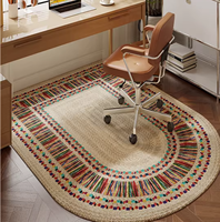 Tapis de chaise d'ordinateur moderne en velours belge, fabriqué à la machine, antidérapant, fin, pour chaise pivotante, idéal pour bureau, coiffeuse et chambre, aspect haut de gamme, compatible avec les animaux domestiques