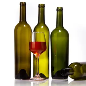 새로운 스타일 보르도 750Ml 빈 와인 병 레드 와인 골동품 녹색 유리 병