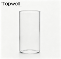 Tasse en verre borosilicate TOPWELL 300 ml et 500 ml sans anse, style moderne, résistante à la chaleur, compatible micro-ondes et lave-vaisselle