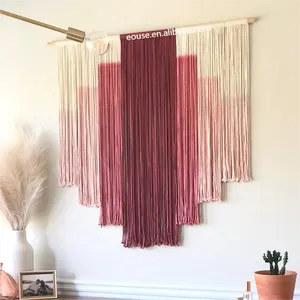 Custom Wedding Macrame Curtains Large Boho Handmade Woven Wall Hanging Tapestry For Window Doorway