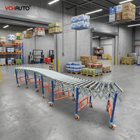 Convoyeur à rouleaux flexible multidirectionnel pour le transport de cartons, convoyeur à rouleaux télescopique pour la manutention de colis express