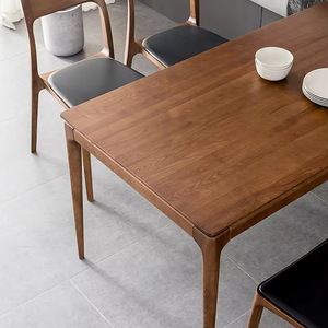 Hiện đại/mộc mạc trang trại rắn gỗ bàn ăn với mạnh mẽ 4-chân, đồ nội thất phòng ăn (Gỗ tự nhiên kết thúc) - Product Image 6