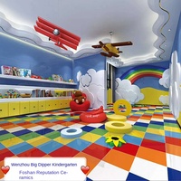 Carrelage mural et de sol en céramique de conception moderne 300x600, coloré rouge, jaune, bleu, vert, noir, blanc, antidérapant, cuisine, salle de bain, maternelle