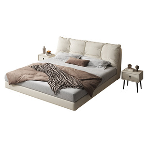 Cadre <span class=keywords><strong>de</strong></span> <span class=keywords><strong>lit</strong></span> triple moderne <span class=keywords><strong>de</strong></span> luxe pour chambre d'hôtel, style minimaliste, avec rangement intégré, disponible <span class=keywords><strong>en</strong></span> tailles King et Queen, aux designs élégants et illustrés. - Product Image 4