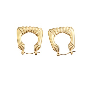 U Shape Hoop Earrings Gold Geometric Titanium Steel Party Fashion Jewelry - Product Image 5