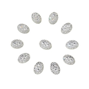 Adesivo in resina di lusso <span class=keywords><strong>per</strong></span> scarpe con diamanti in resina acquatica con fondo piatto e strass eleganti di forma ovale - Product Image 6