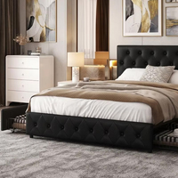 Modernes Gepolstertes Kunstleder-Doppelbett mit Stauraum King/Queen Size Schlafzimmermöbel 3 Jahre Garantie
