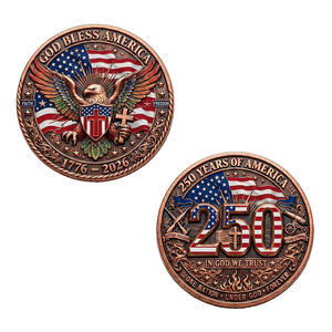 Moneta Commemorativa in Rame Aquila Calva USA 250° Anniversario 1oz 999 Puro Argento Anticato God Bless America 1776-2026 Simbolo Patriottico - Product Image 3